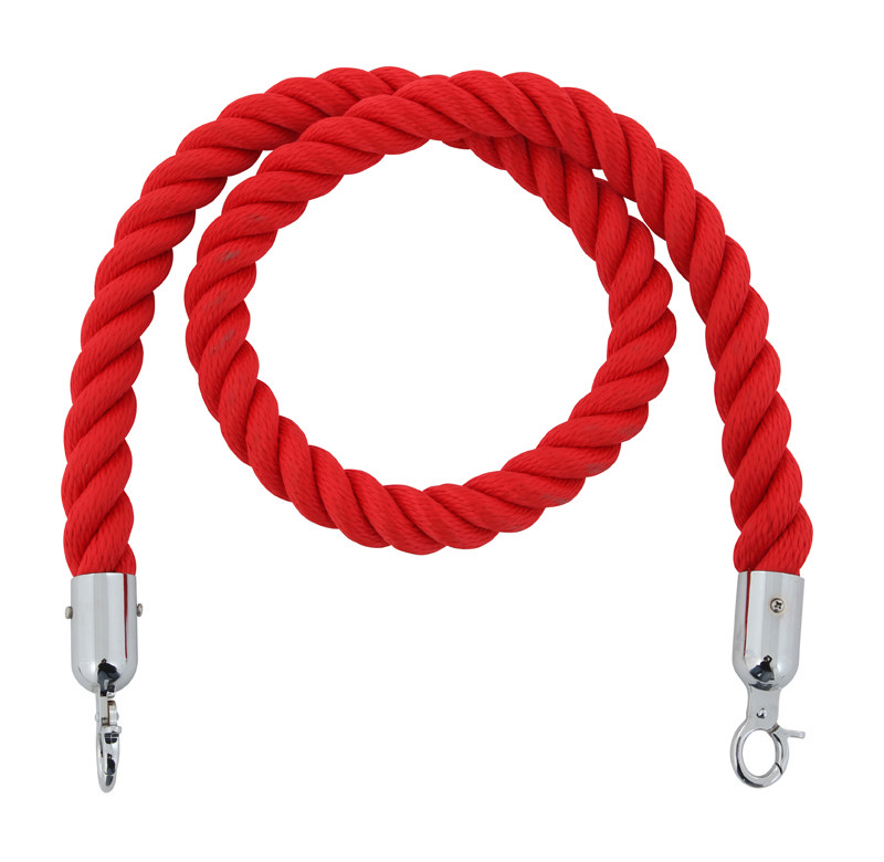 Red ropes with silver hook rental in Milan Italy